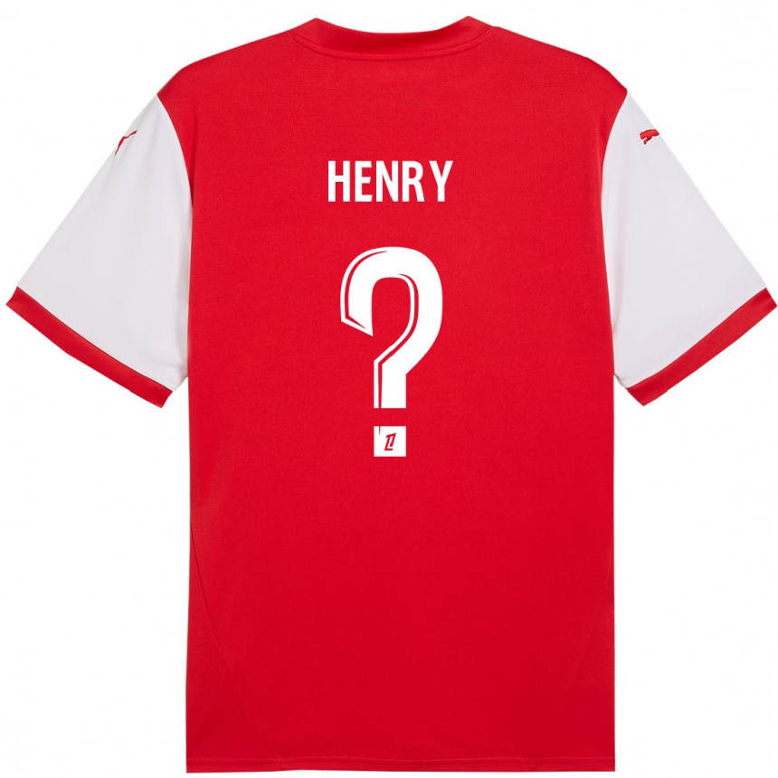 Gyermek Labdarúgás Kobi Henry #0 Piros Fehér Hazai Jersey 2024/25 Mez Póló Ing