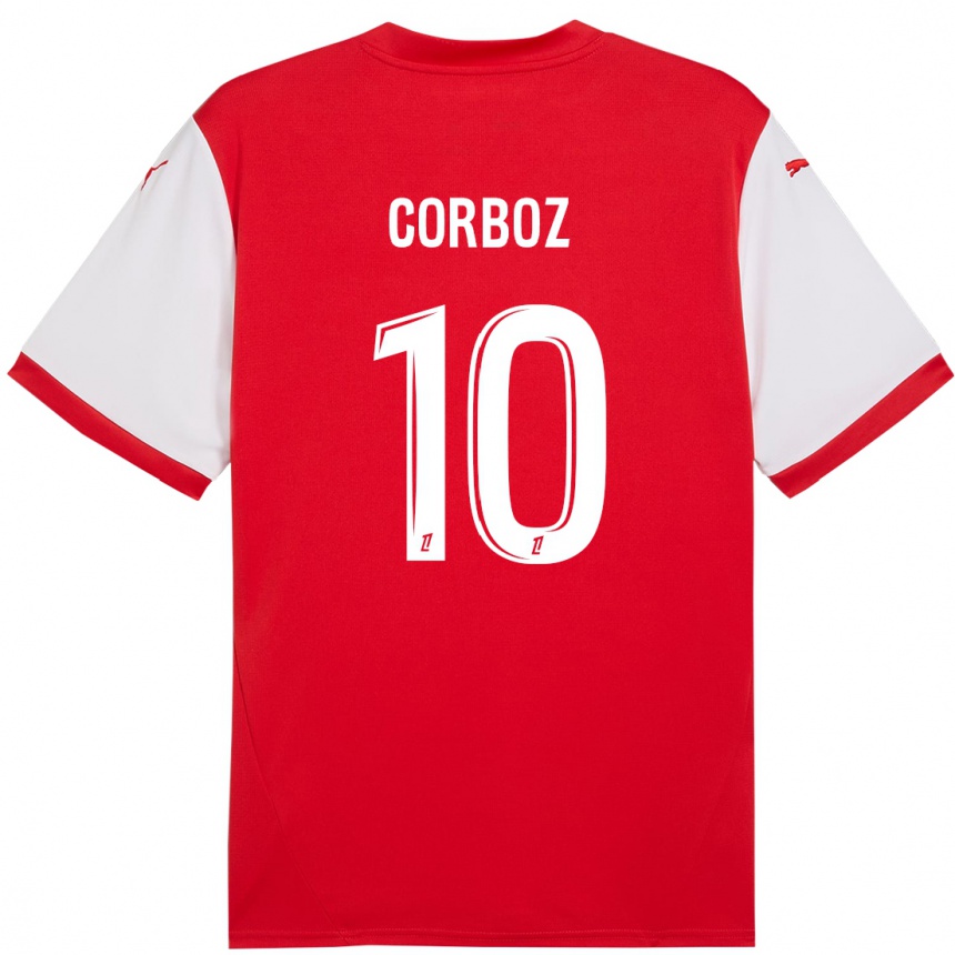 Gyermek Labdarúgás Rachel Corboz #10 Piros Fehér Hazai Jersey 2024/25 Mez Póló Ing