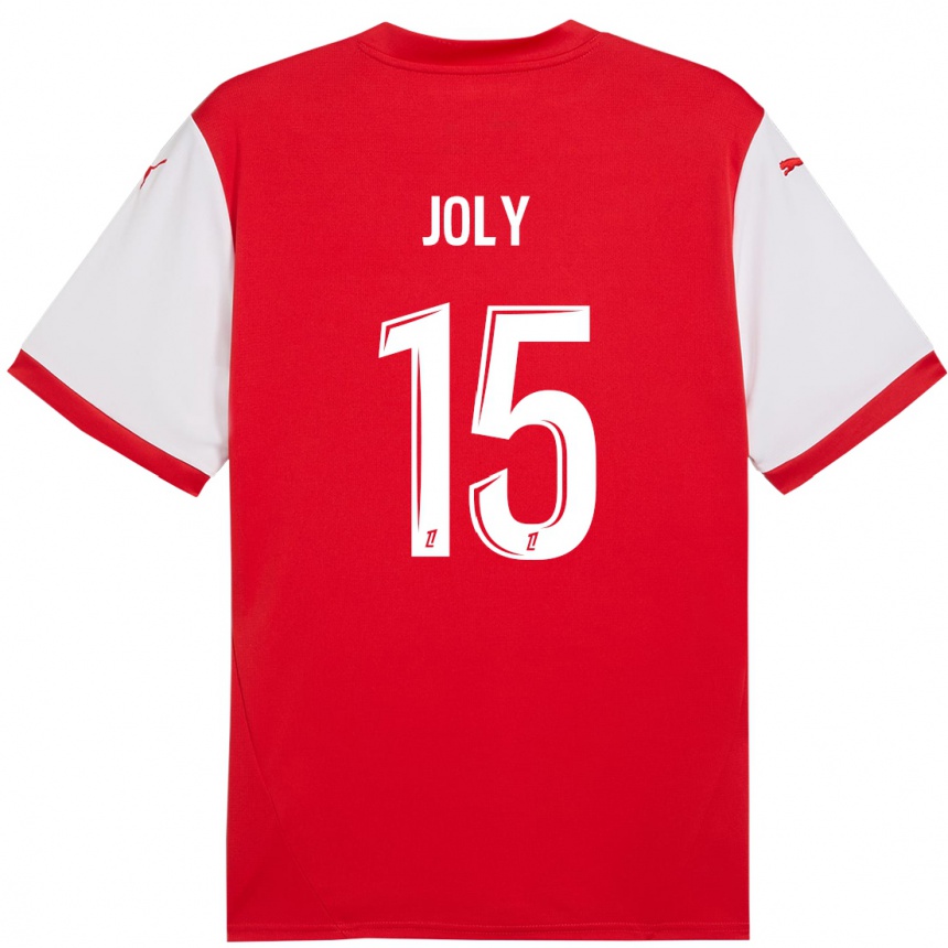 Gyermek Labdarúgás Lou-Ann Joly #15 Piros Fehér Hazai Jersey 2024/25 Mez Póló Ing