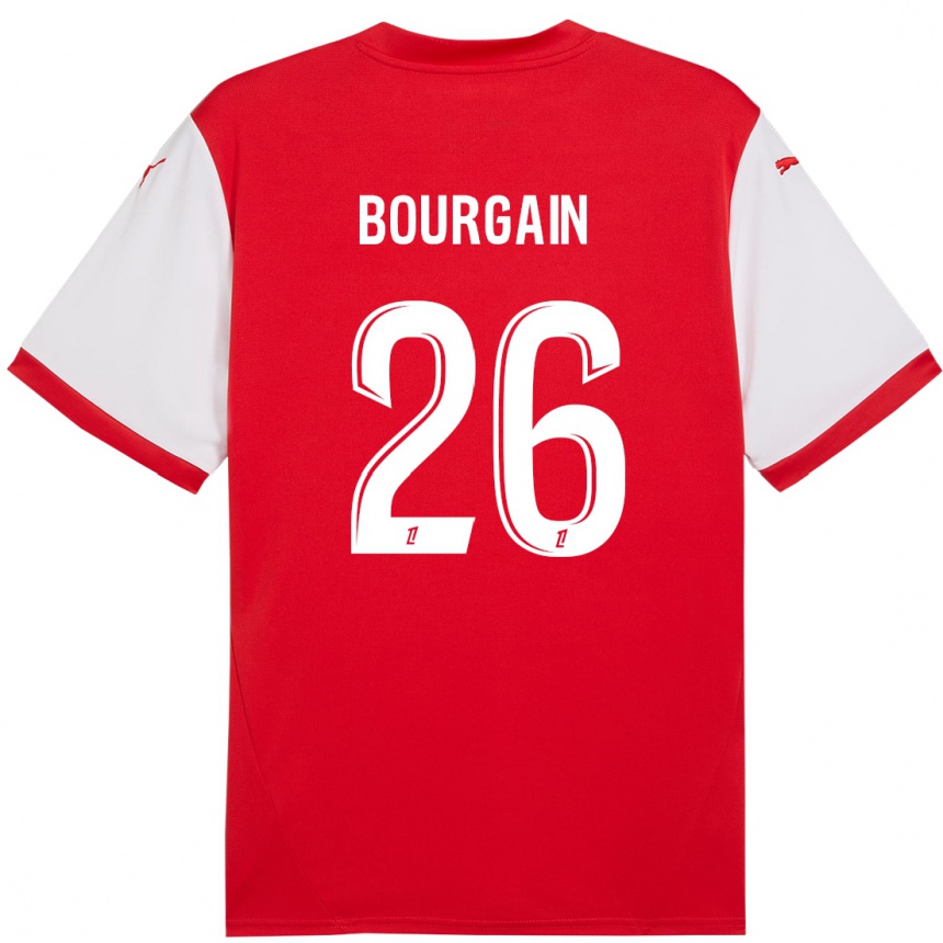 Gyermek Labdarúgás Lea Bourgain #26 Piros Fehér Hazai Jersey 2024/25 Mez Póló Ing