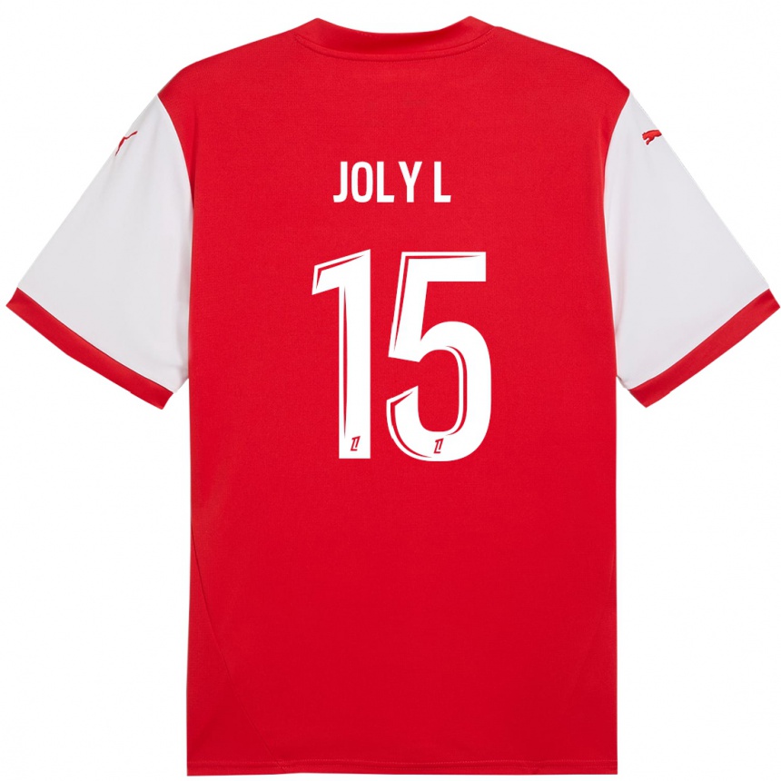 Gyermek Labdarúgás Lou Ann Joly #15 Piros Fehér Hazai Jersey 2024/25 Mez Póló Ing