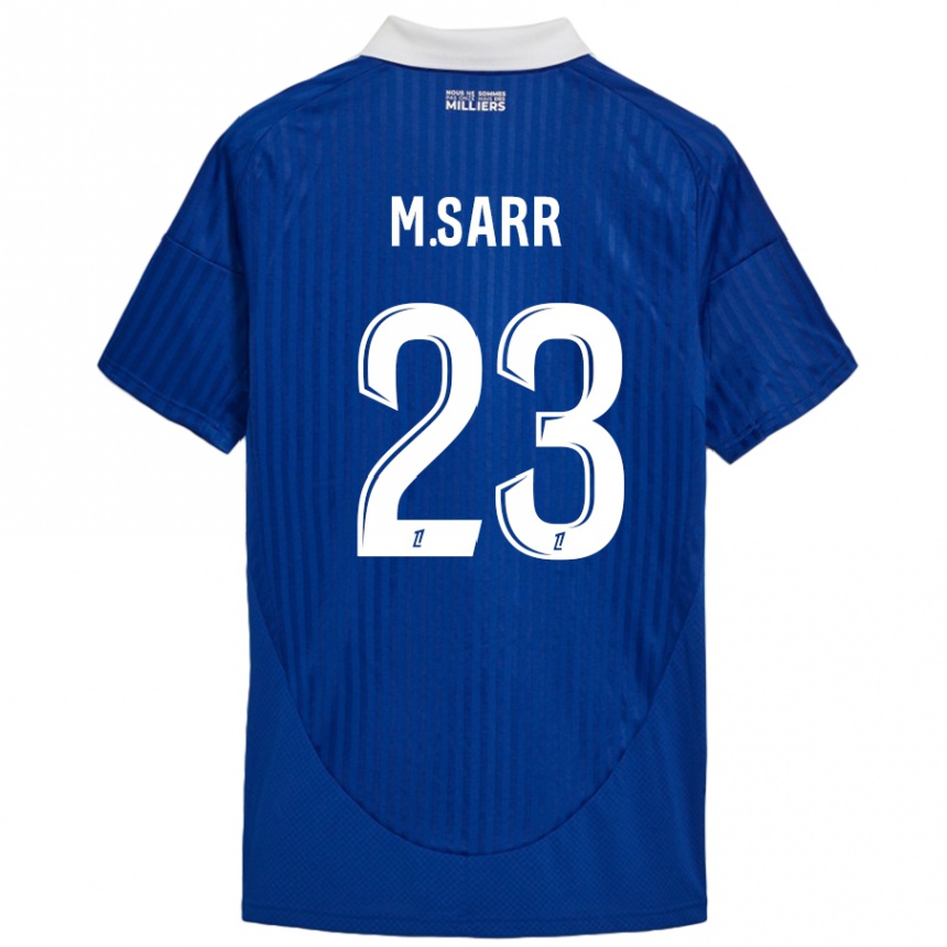 Gyermek Labdarúgás Mamadou Sarr #23 Kék Fehér Hazai Jersey 2024/25 Mez Póló Ing