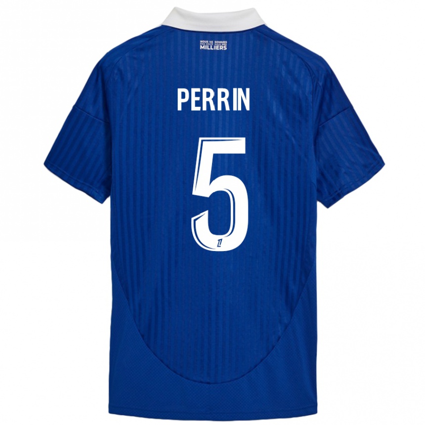 Gyermek Labdarúgás Lucas Perrin #5 Kék Fehér Hazai Jersey 2024/25 Mez Póló Ing