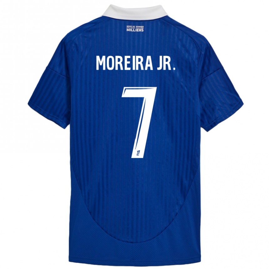 Gyermek Labdarúgás Diego Moreira #7 Kék Fehér Hazai Jersey 2024/25 Mez Póló Ing