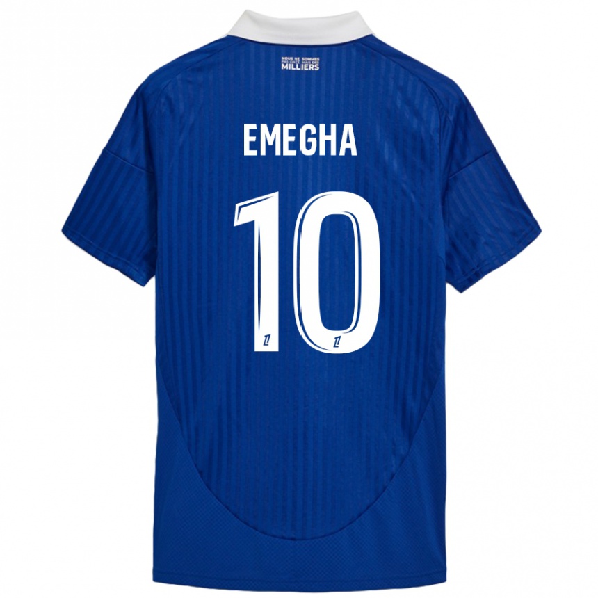 Gyermek Labdarúgás Emanuel Emegha #10 Kék Fehér Hazai Jersey 2024/25 Mez Póló Ing