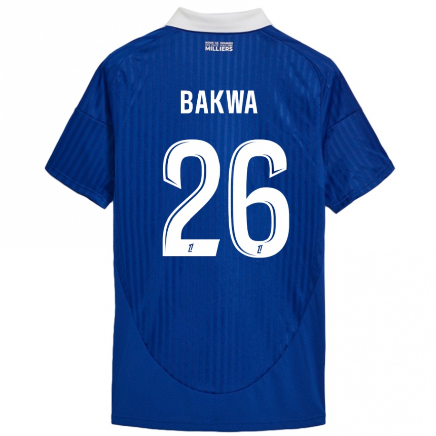 Gyermek Labdarúgás Dilane Bakwa #26 Kék Fehér Hazai Jersey 2024/25 Mez Póló Ing