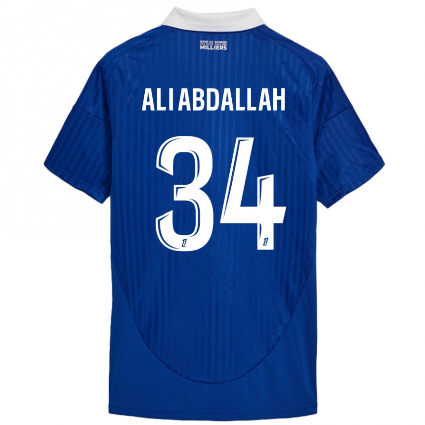 Gyermek Labdarúgás Aboubacar Ali Abdallah #34 Kék Fehér Hazai Jersey 2024/25 Mez Póló Ing