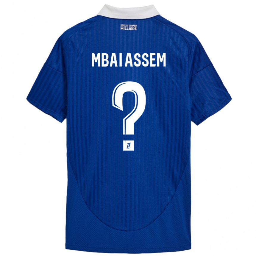 Gyermek Labdarúgás Chris Mbaï-Assem #0 Kék Fehér Hazai Jersey 2024/25 Mez Póló Ing