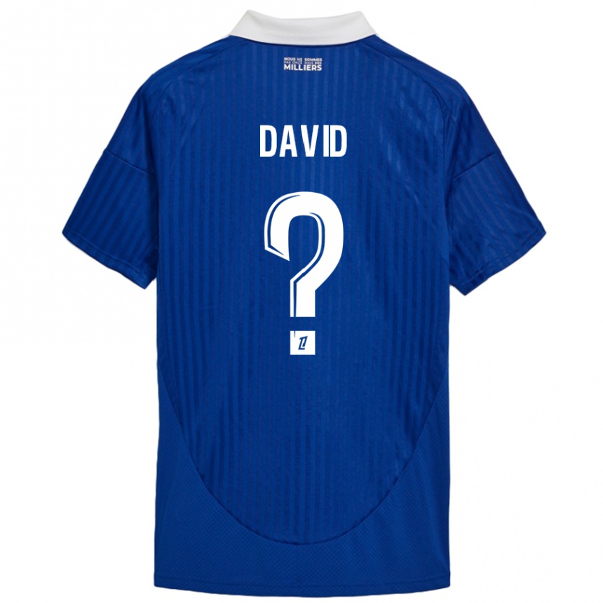 Gyermek Labdarúgás David #0 Kék Fehér Hazai Jersey 2024/25 Mez Póló Ing