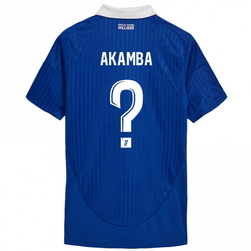 Gyermek Labdarúgás Fred Akamba #0 Kék Fehér Hazai Jersey 2024/25 Mez Póló Ing