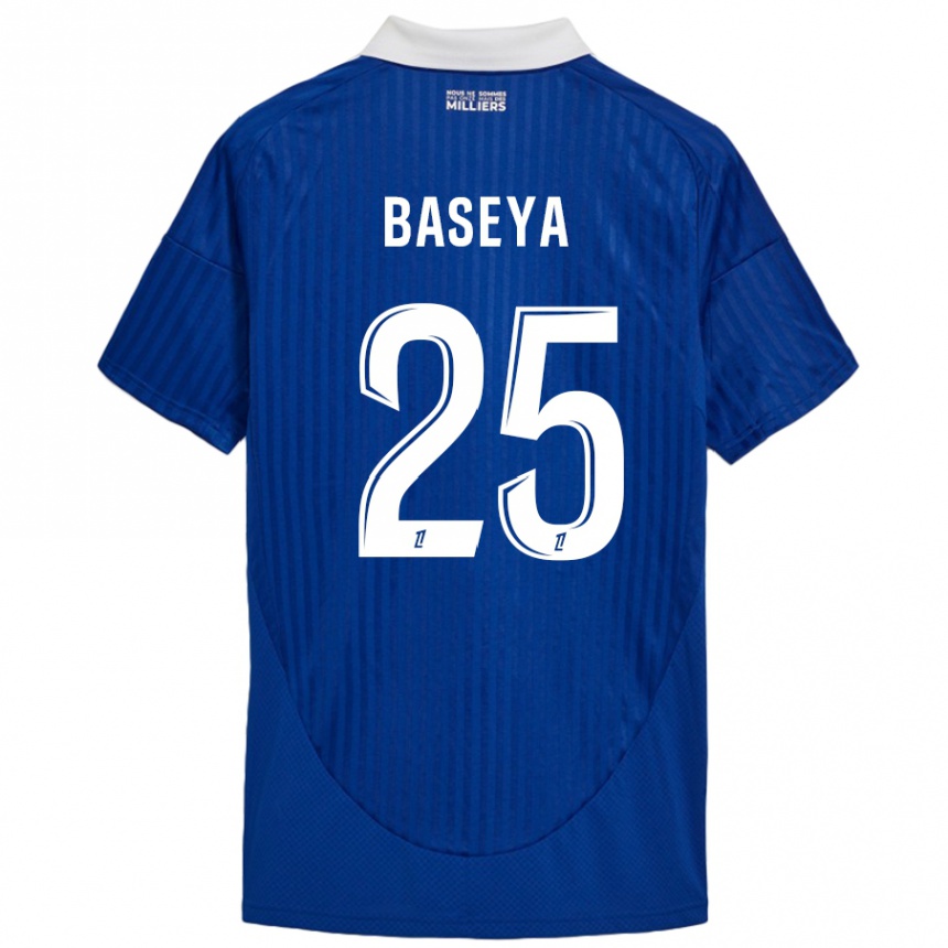 Gyermek Labdarúgás Steven Baseya #25 Kék Fehér Hazai Jersey 2024/25 Mez Póló Ing