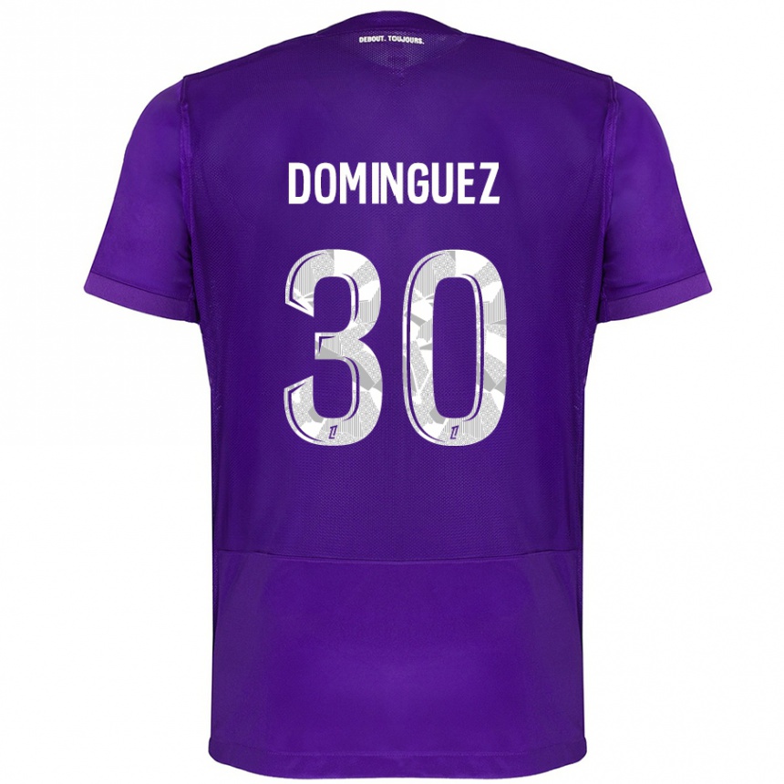 Gyermek Labdarúgás Álex Domínguez #30 Lila Fehér Hazai Jersey 2024/25 Mez Póló Ing