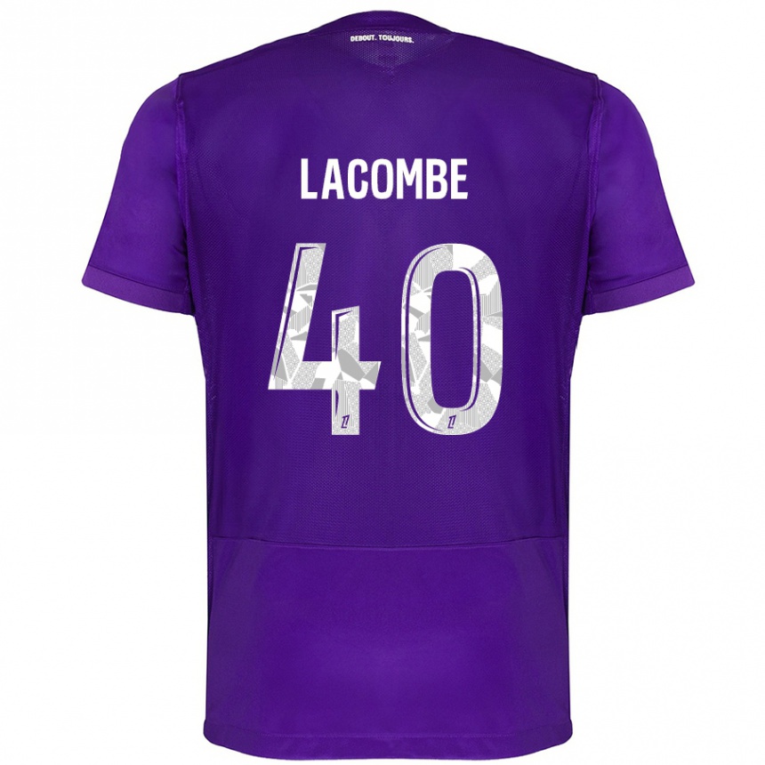 Gyermek Labdarúgás Justin Lacombe #40 Lila Fehér Hazai Jersey 2024/25 Mez Póló Ing