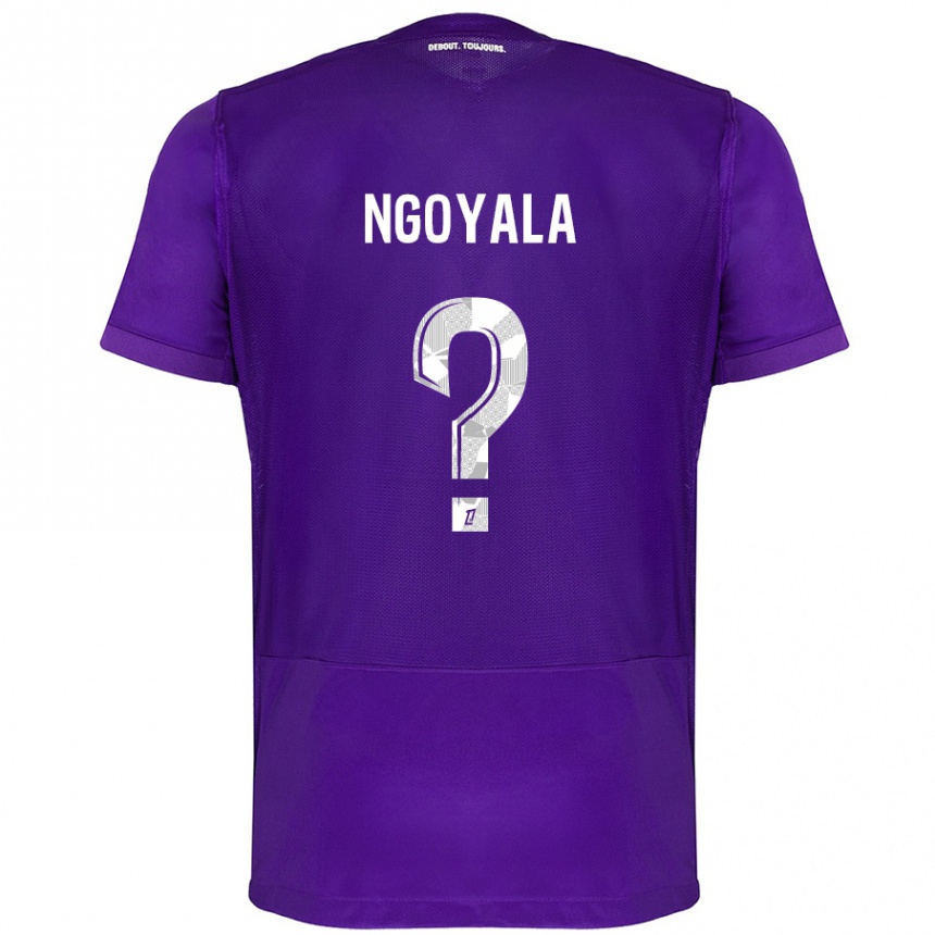 Gyermek Labdarúgás Frédéric Efuele Ngoyala #0 Lila Fehér Hazai Jersey 2024/25 Mez Póló Ing