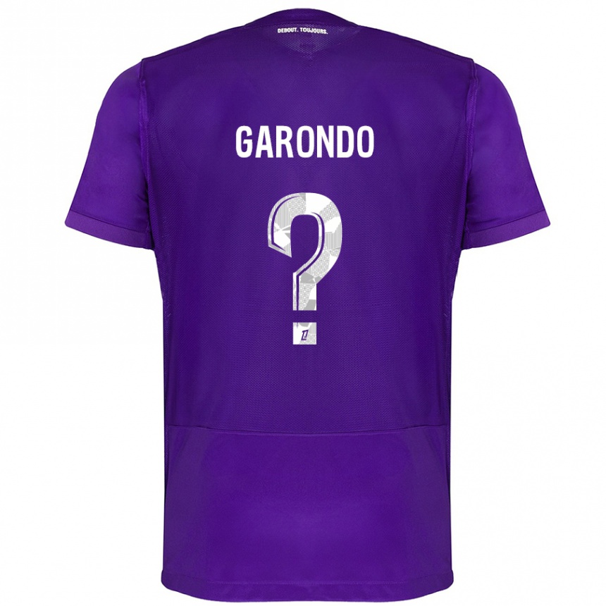 Gyermek Labdarúgás Thibaud Garondo #0 Lila Fehér Hazai Jersey 2024/25 Mez Póló Ing