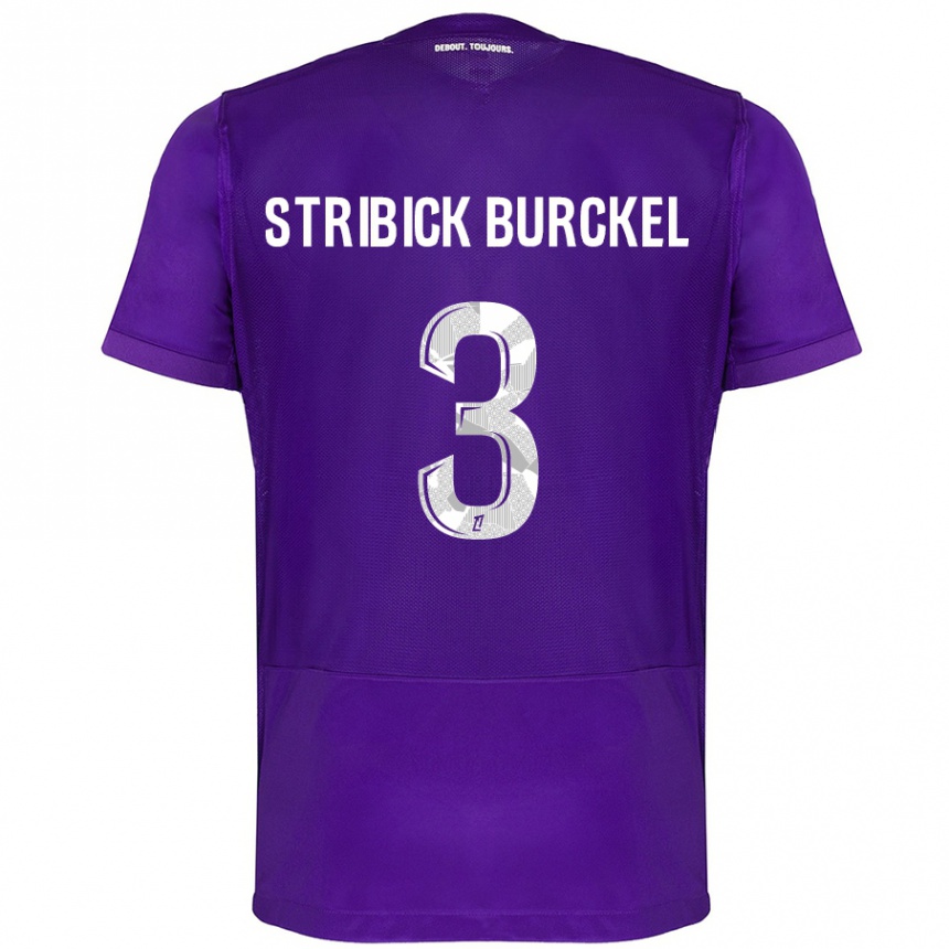 Gyermek Labdarúgás Laetitia Stribick-Burckel #3 Lila Fehér Hazai Jersey 2024/25 Mez Póló Ing