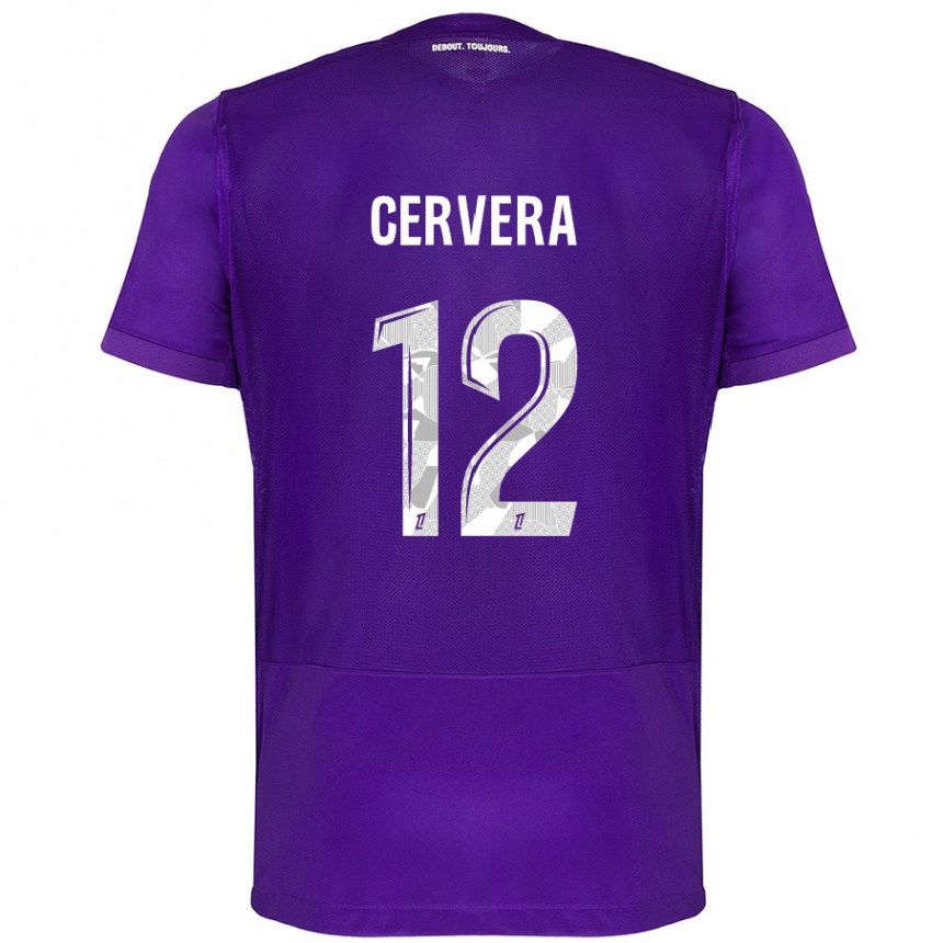 Gyermek Labdarúgás Laurianne Cervera #12 Lila Fehér Hazai Jersey 2024/25 Mez Póló Ing