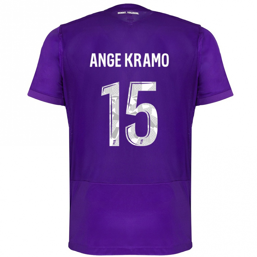 Gyermek Labdarúgás Marie Ange Kramo #15 Lila Fehér Hazai Jersey 2024/25 Mez Póló Ing