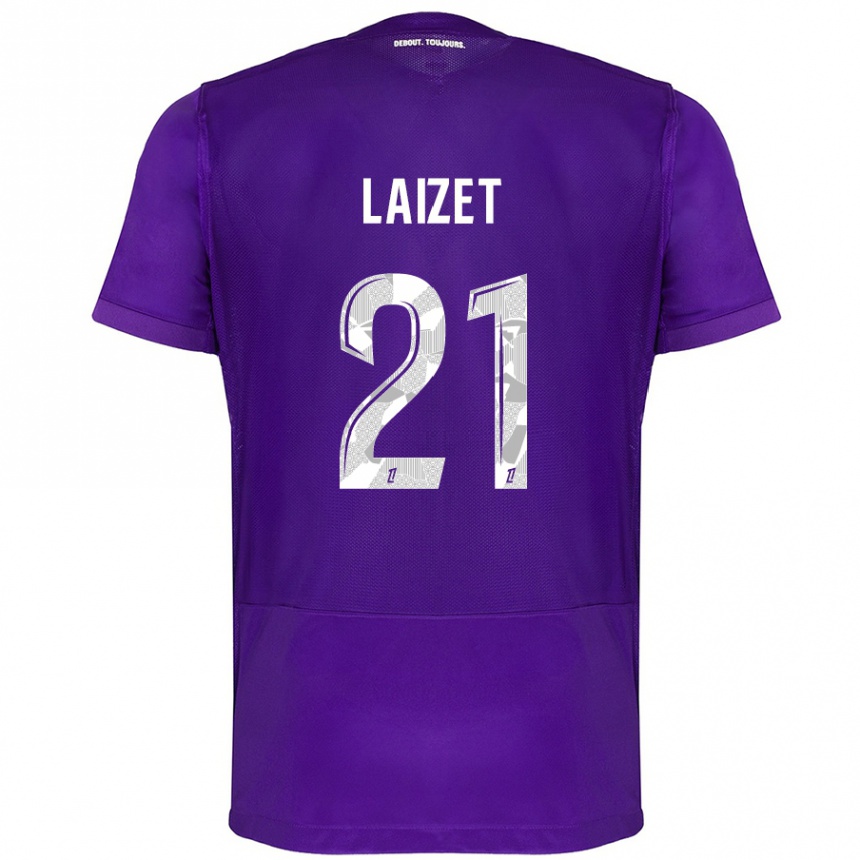 Gyermek Labdarúgás Emma Laizet #21 Lila Fehér Hazai Jersey 2024/25 Mez Póló Ing