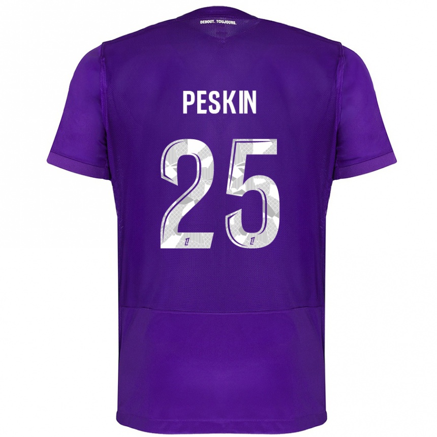 Gyermek Labdarúgás Kelso Peskin #25 Lila Fehér Hazai Jersey 2024/25 Mez Póló Ing