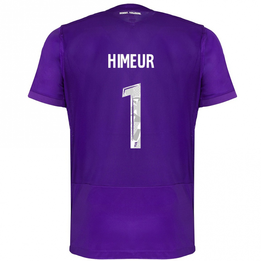 Gyermek Labdarúgás Thomas Himeur #1 Lila Fehér Hazai Jersey 2024/25 Mez Póló Ing