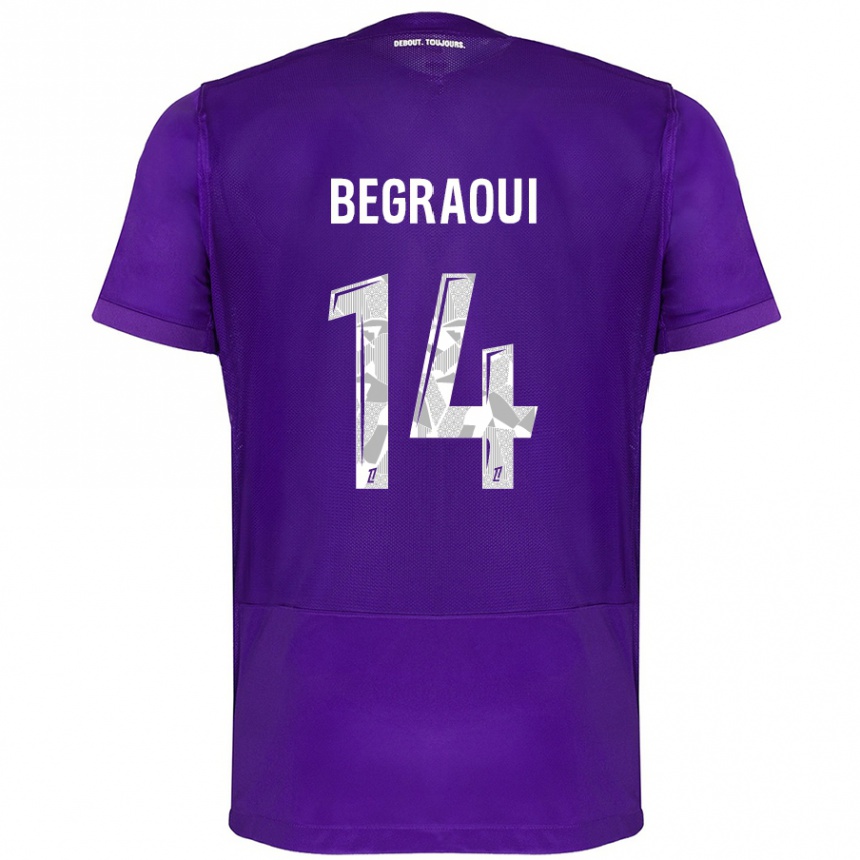 Gyermek Labdarúgás Yanis Begraoui #14 Lila Fehér Hazai Jersey 2024/25 Mez Póló Ing