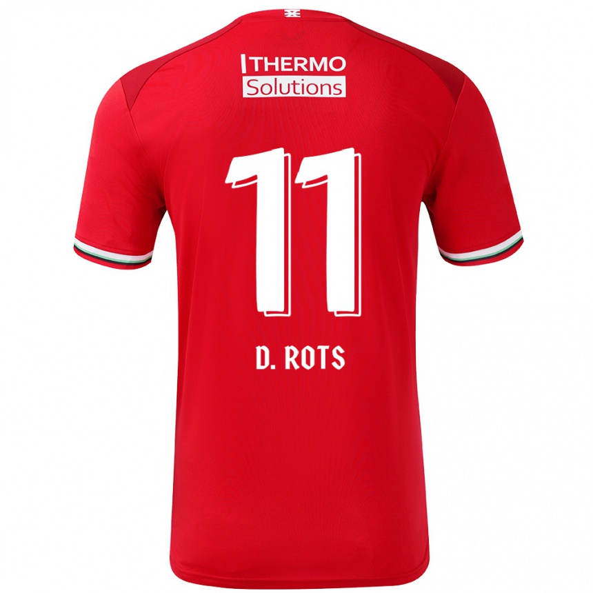 Gyermek Labdarúgás Daan Rots #11 Piros Fehér Hazai Jersey 2024/25 Mez Póló Ing