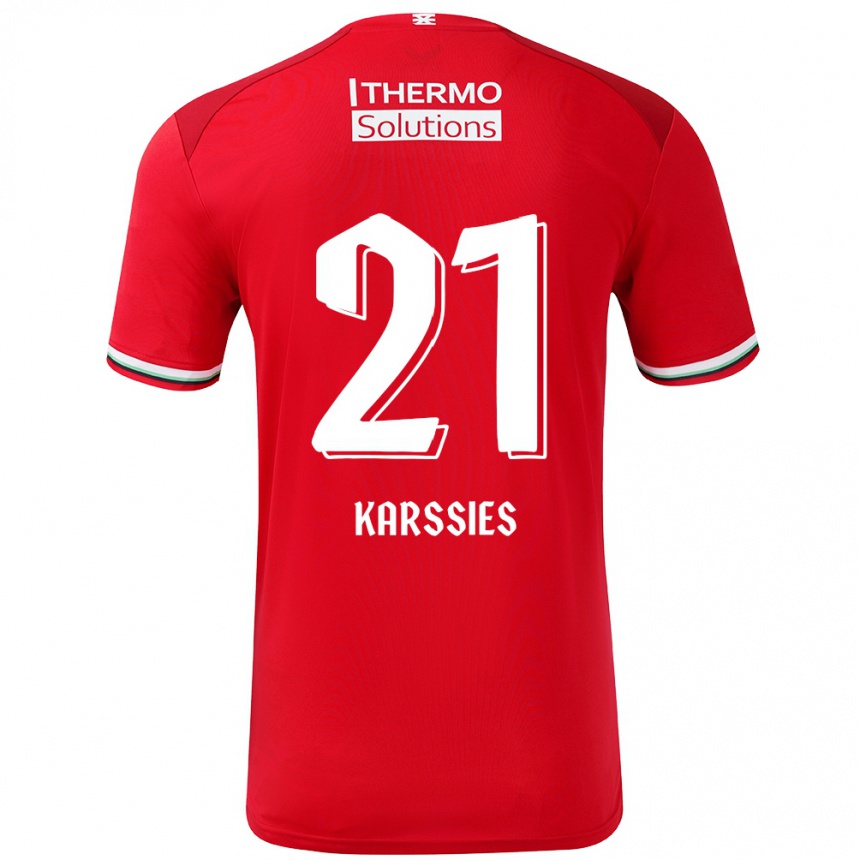 Gyermek Labdarúgás Sam Karssies #21 Piros Fehér Hazai Jersey 2024/25 Mez Póló Ing