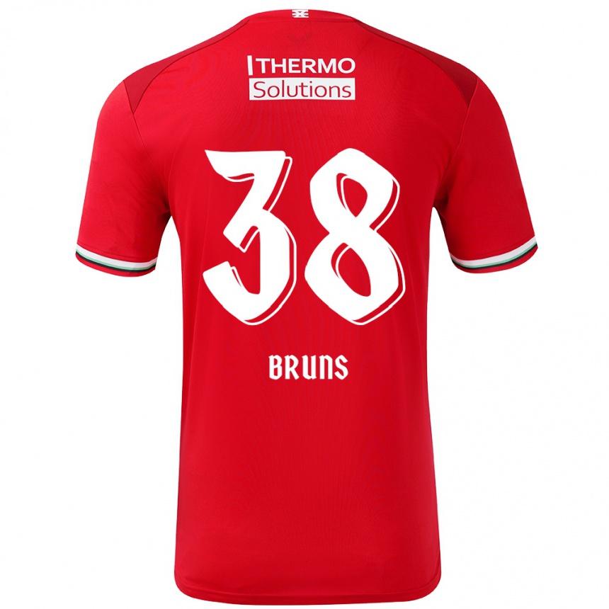 Gyermek Labdarúgás Max Bruns #38 Piros Fehér Hazai Jersey 2024/25 Mez Póló Ing