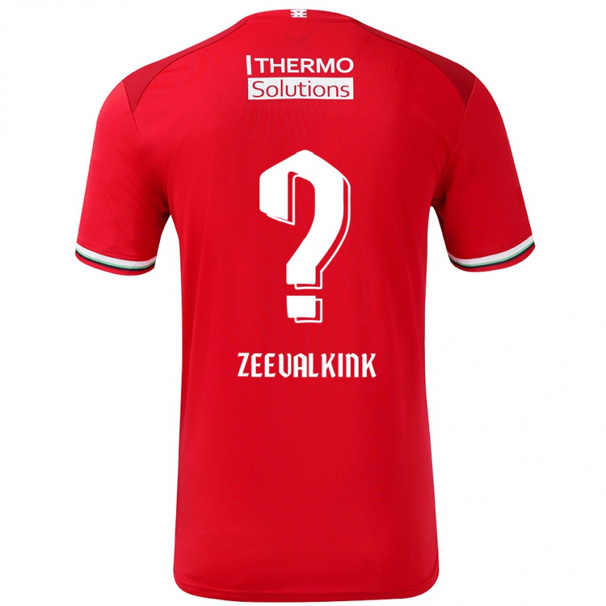 Gyermek Labdarúgás Leco Zeevalkink #0 Piros Fehér Hazai Jersey 2024/25 Mez Póló Ing