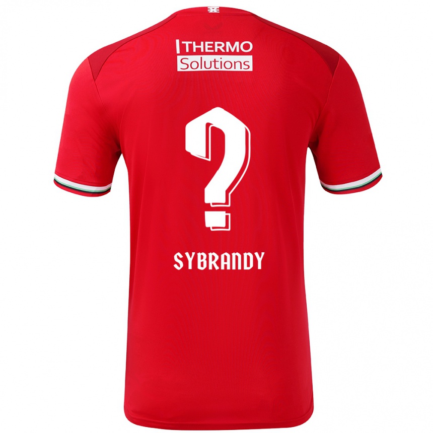 Gyermek Labdarúgás Sander Sybrandy #0 Piros Fehér Hazai Jersey 2024/25 Mez Póló Ing