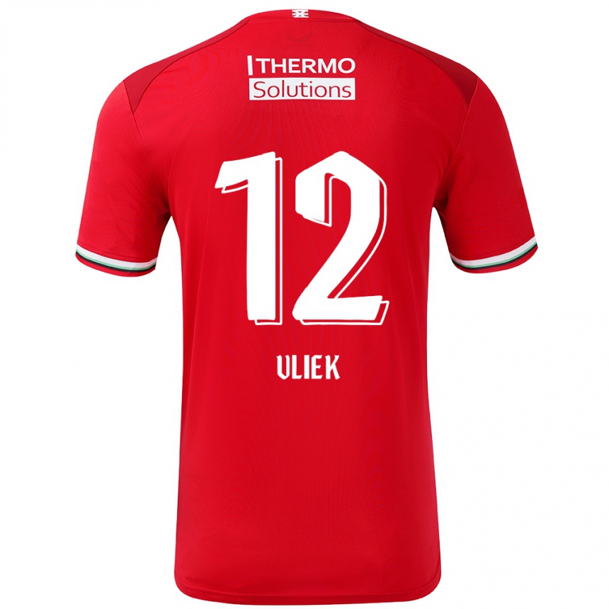 Gyermek Labdarúgás Leonie Vliek #12 Piros Fehér Hazai Jersey 2024/25 Mez Póló Ing