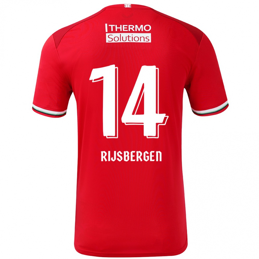 Gyermek Labdarúgás Liz Rijsbergen #14 Piros Fehér Hazai Jersey 2024/25 Mez Póló Ing