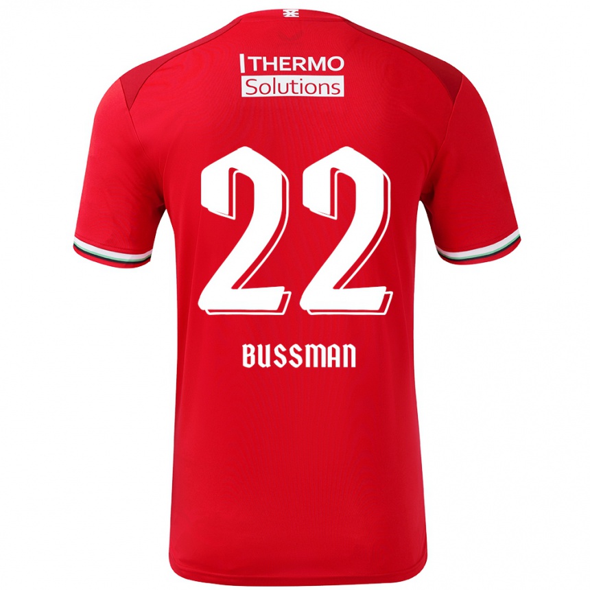 Gyermek Labdarúgás Fiene Bussman #22 Piros Fehér Hazai Jersey 2024/25 Mez Póló Ing