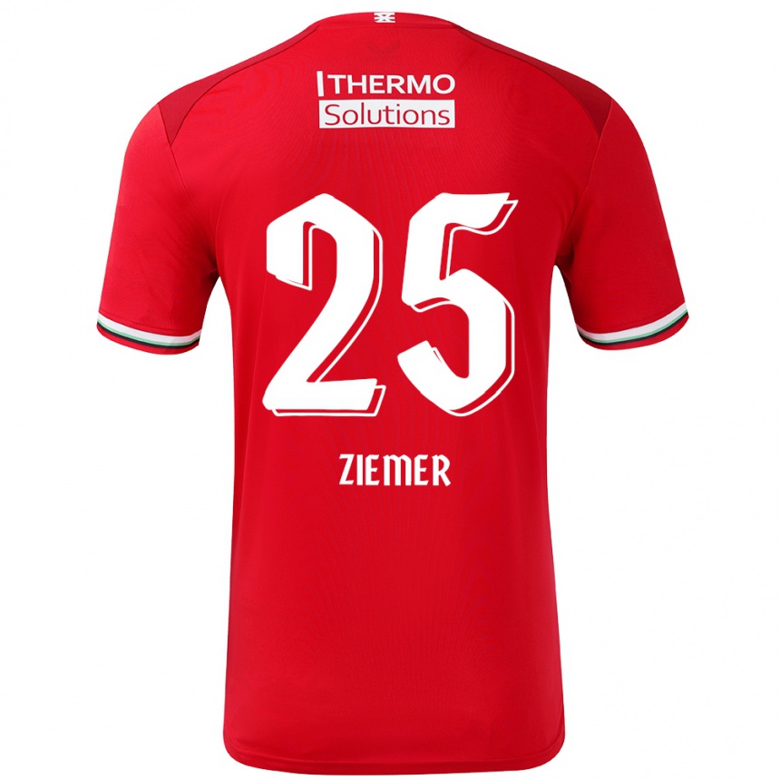 Gyermek Labdarúgás Taylor Ziemer #25 Piros Fehér Hazai Jersey 2024/25 Mez Póló Ing