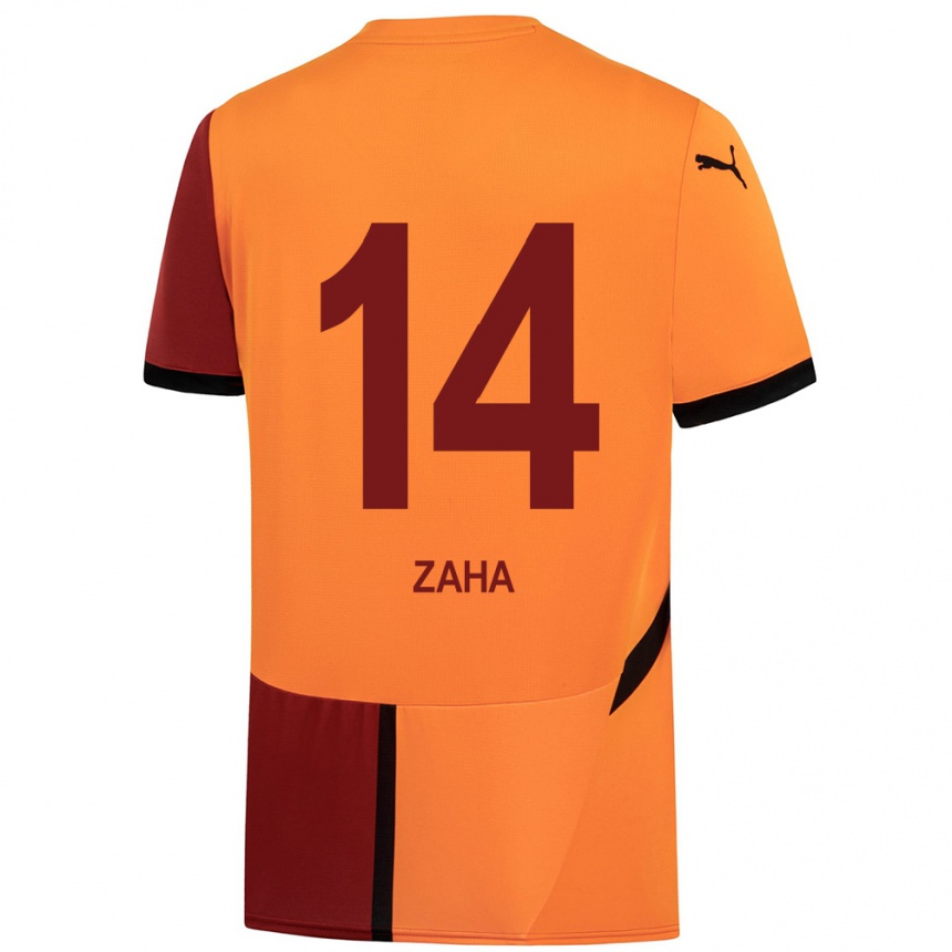 Gyermek Labdarúgás Wilfried Zaha #14 Sárga Piros Hazai Jersey 2024/25 Mez Póló Ing