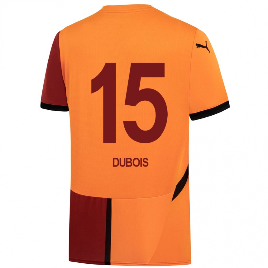 Gyermek Labdarúgás Léo Dubois #15 Sárga Piros Hazai Jersey 2024/25 Mez Póló Ing