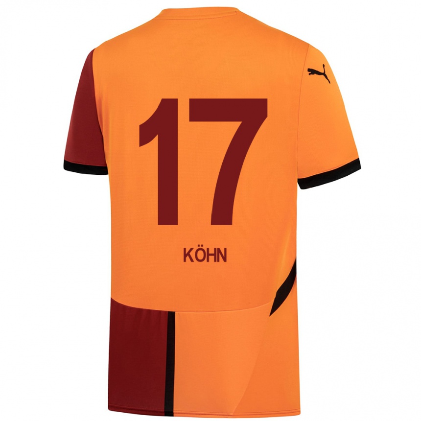 Gyermek Labdarúgás Derrick Köhn #17 Sárga Piros Hazai Jersey 2024/25 Mez Póló Ing