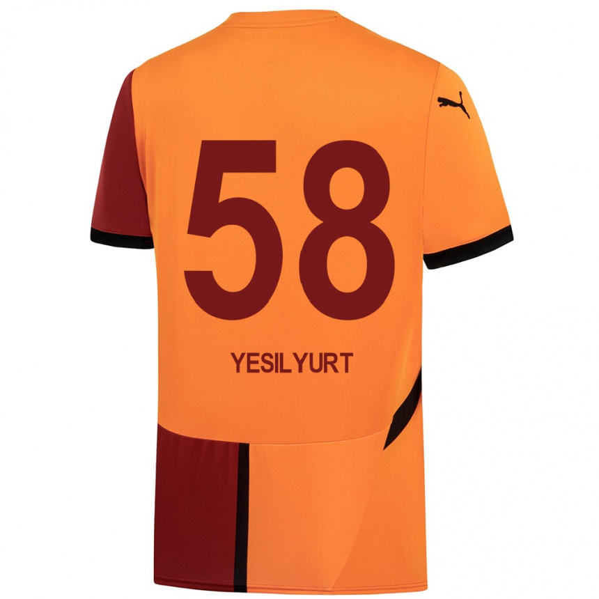 Gyermek Labdarúgás Ali Yeşilyurt #58 Sárga Piros Hazai Jersey 2024/25 Mez Póló Ing