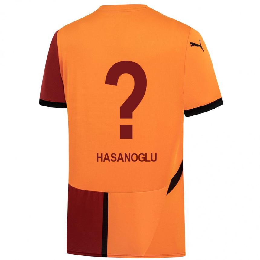 Gyermek Labdarúgás Cinar Hasanoglu #0 Sárga Piros Hazai Jersey 2024/25 Mez Póló Ing