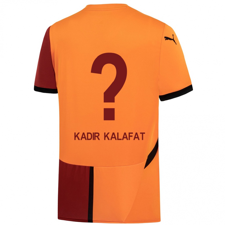 Gyermek Labdarúgás İsmail Kadir Kalafat #0 Sárga Piros Hazai Jersey 2024/25 Mez Póló Ing