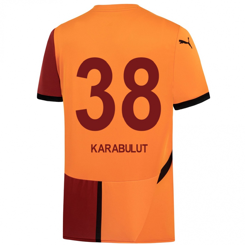 Gyermek Labdarúgás Arzu Karabulut #38 Sárga Piros Hazai Jersey 2024/25 Mez Póló Ing