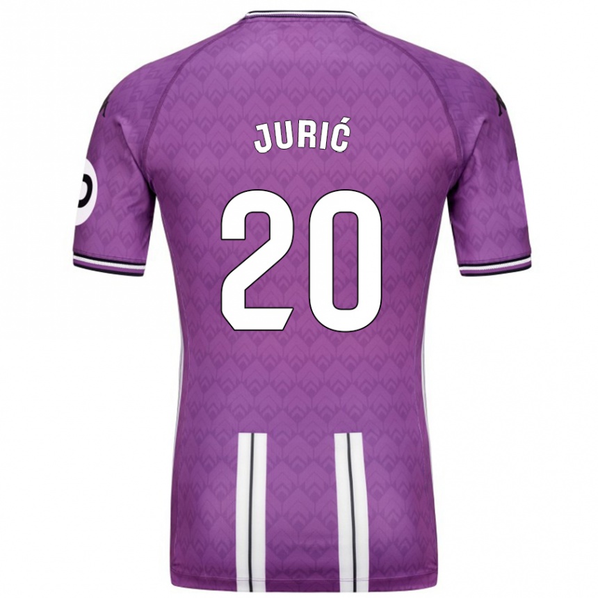 Gyermek Labdarúgás Stanko Juric #20 Lila Fehér Hazai Jersey 2024/25 Mez Póló Ing