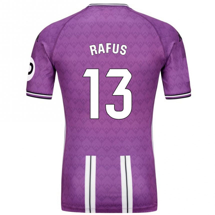 Gyermek Labdarúgás Arnau Rafus #13 Lila Fehér Hazai Jersey 2024/25 Mez Póló Ing