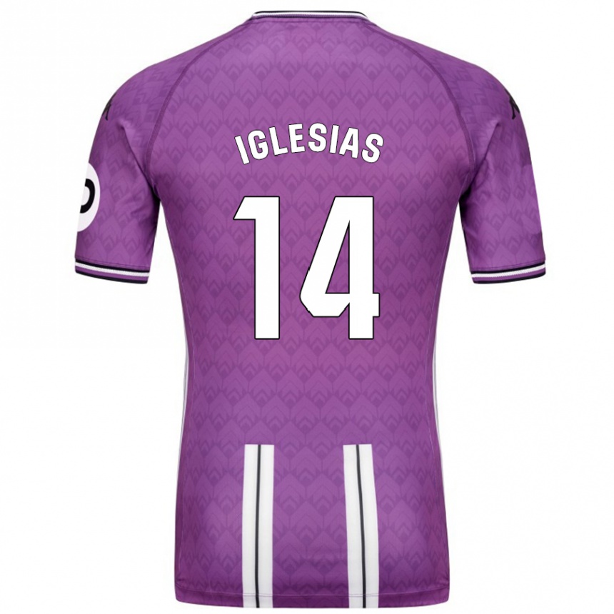 Gyermek Labdarúgás Koke Iglesias #14 Lila Fehér Hazai Jersey 2024/25 Mez Póló Ing