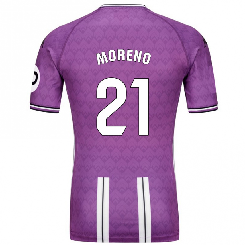 Gyermek Labdarúgás Xavi Moreno #21 Lila Fehér Hazai Jersey 2024/25 Mez Póló Ing