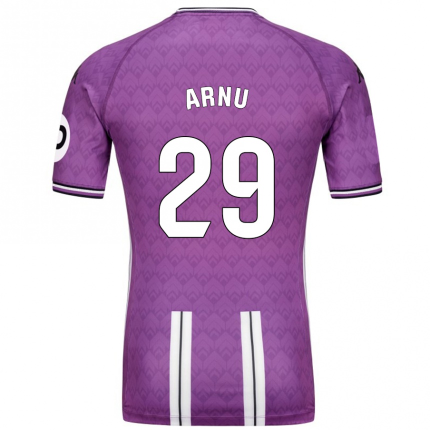 Gyermek Labdarúgás Adrián Arnu #29 Lila Fehér Hazai Jersey 2024/25 Mez Póló Ing