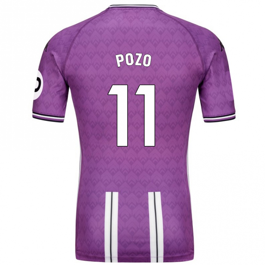 Gyermek Labdarúgás Manuel Pozo #11 Lila Fehér Hazai Jersey 2024/25 Mez Póló Ing