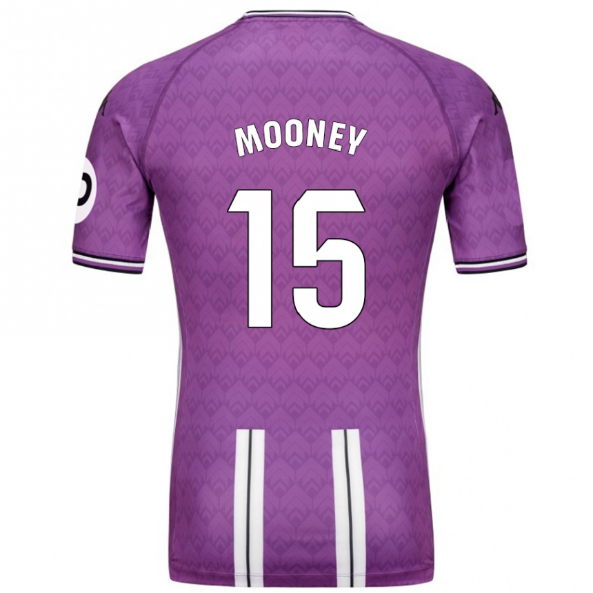 Gyermek Labdarúgás Fionn Mooney #15 Lila Fehér Hazai Jersey 2024/25 Mez Póló Ing