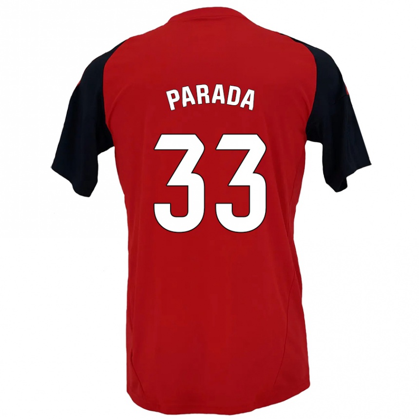 Gyermek Labdarúgás Victor Parada #33 Piros Fekete Hazai Jersey 2024/25 Mez Póló Ing